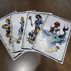 Shawn Coss Disney Princess Disnee Darkness Fanart 11x17 Art Prints Set of 4
